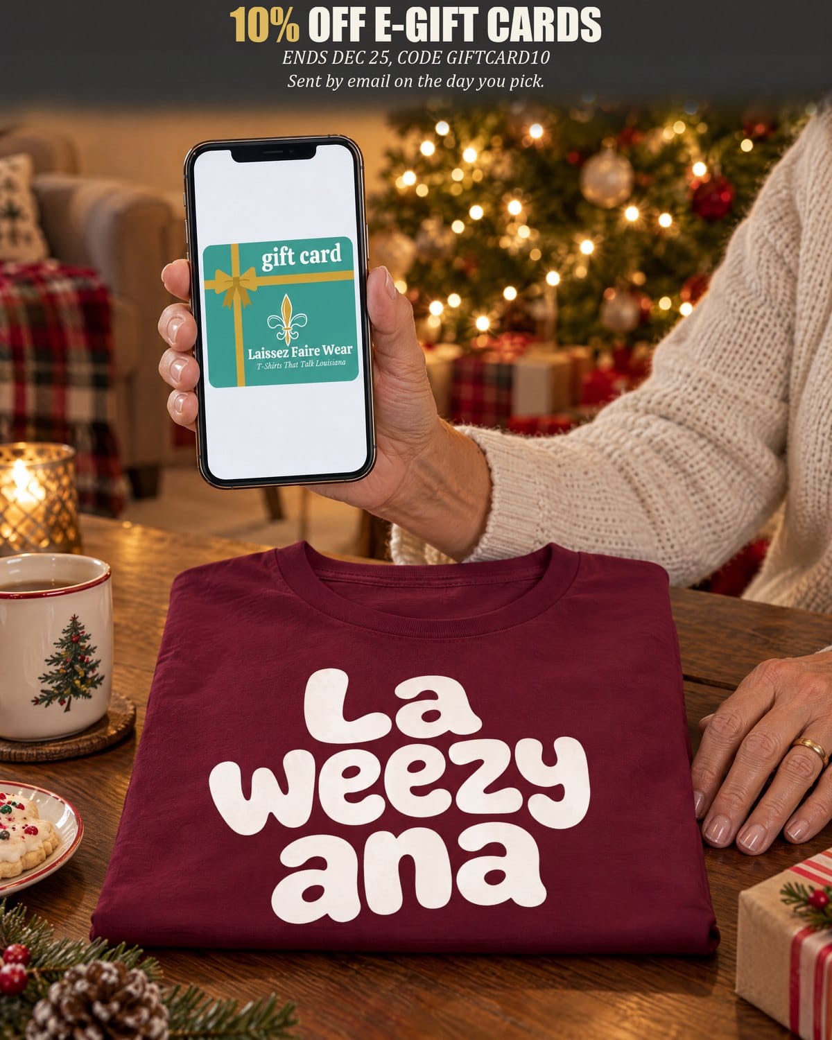 Laissez Faire Wear e-gift cards: 10% off with code GIFTCARD10