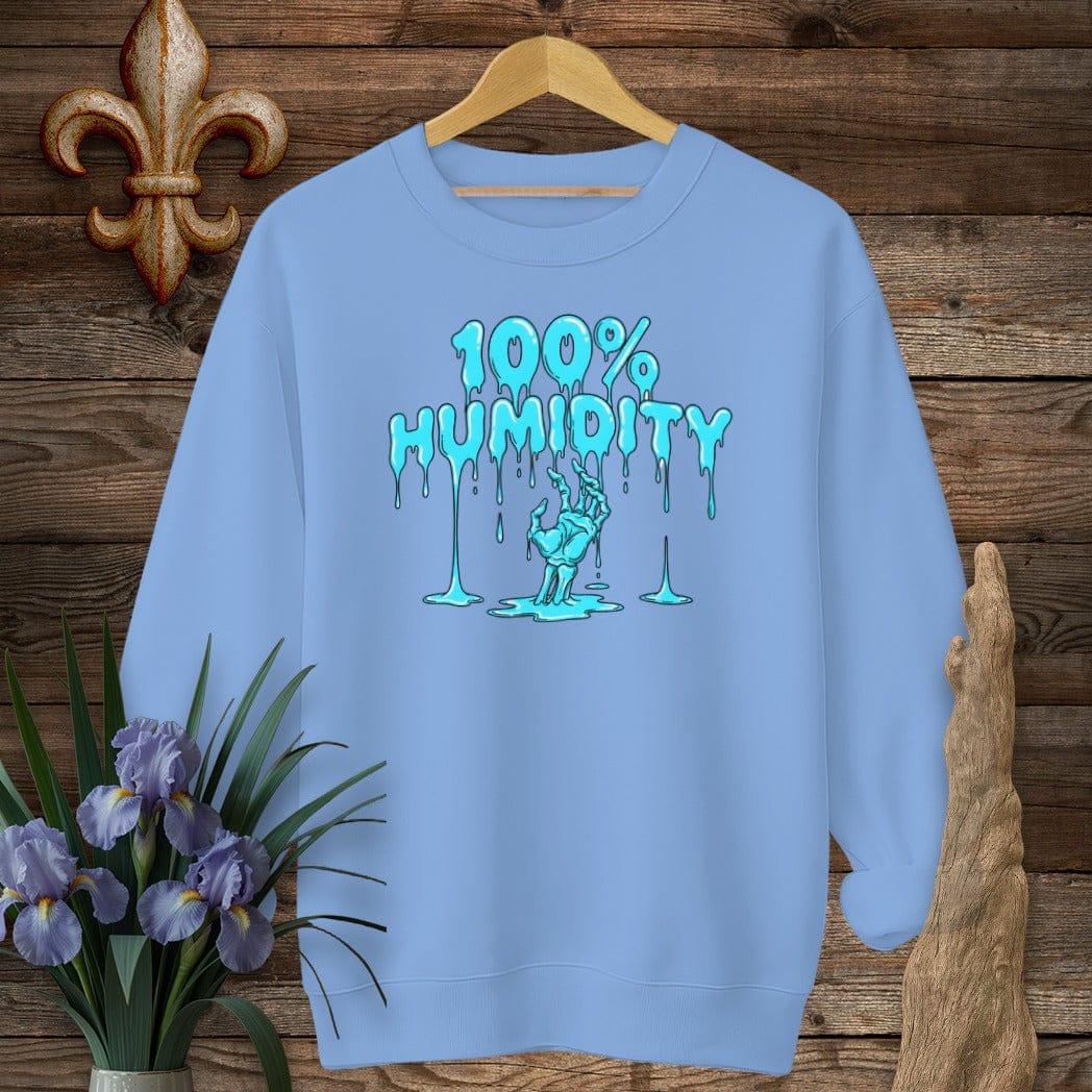 S / Carolina Blue Louisiana 100% Humidity Sweatshirt by Laissez Faire Wear