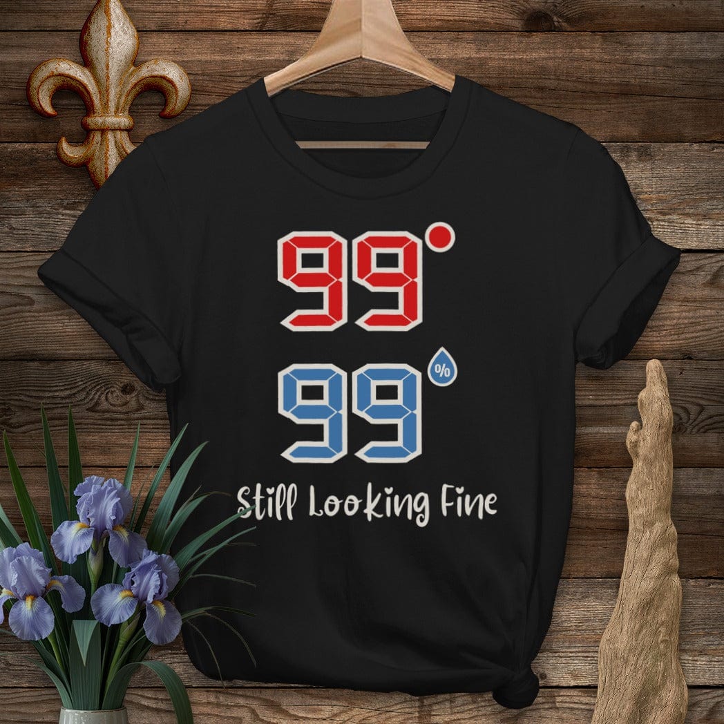 S / Black Louisiana 99 | 99 Still Looking Fine T-Shirt by Laissez Faire Wear