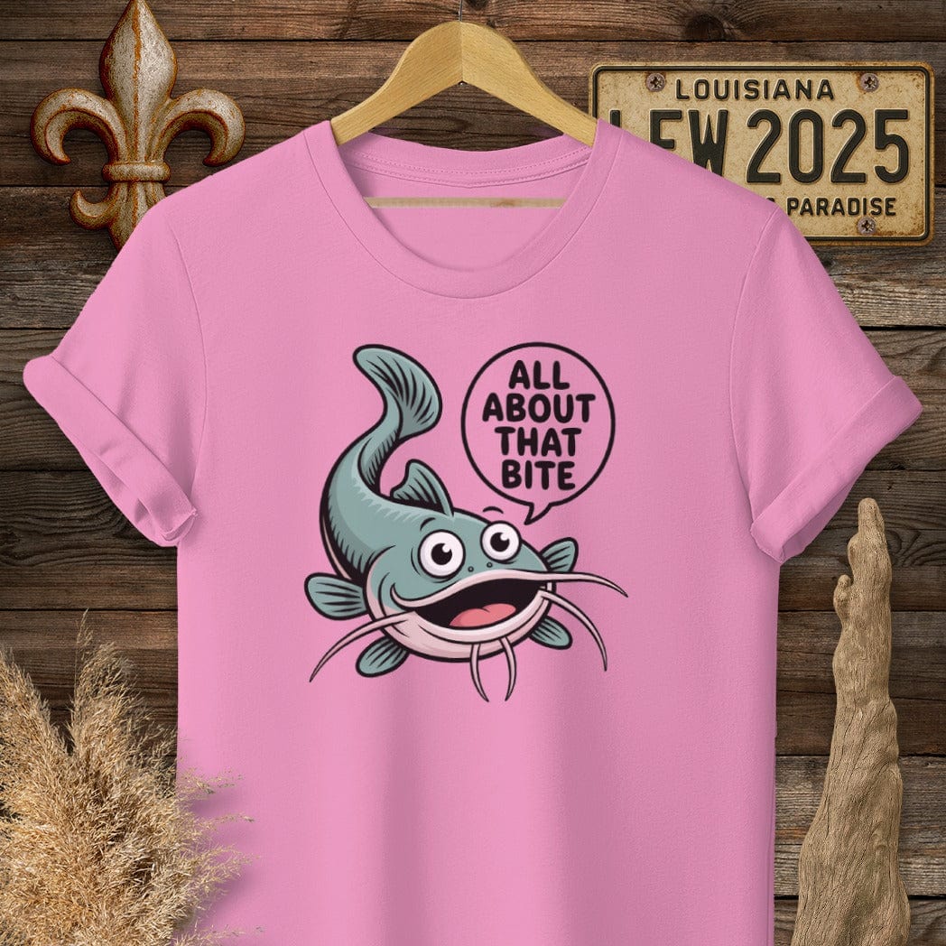 S / Azalea Louisiana All About That Bite Catfish T-Shirt by Laissez Faire Wear