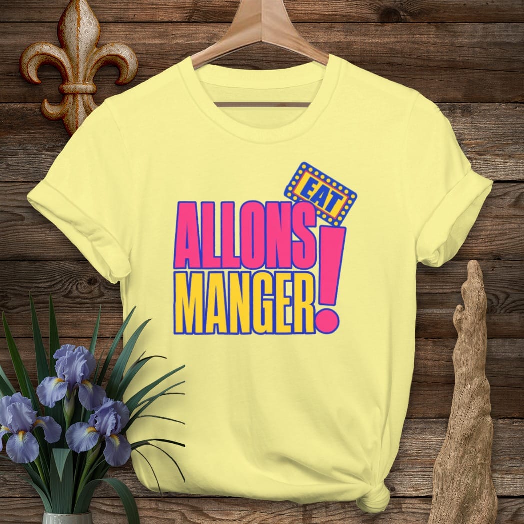 S / Cornsilk Louisiana Allons Manger! T-Shirt by Laissez Faire Wear