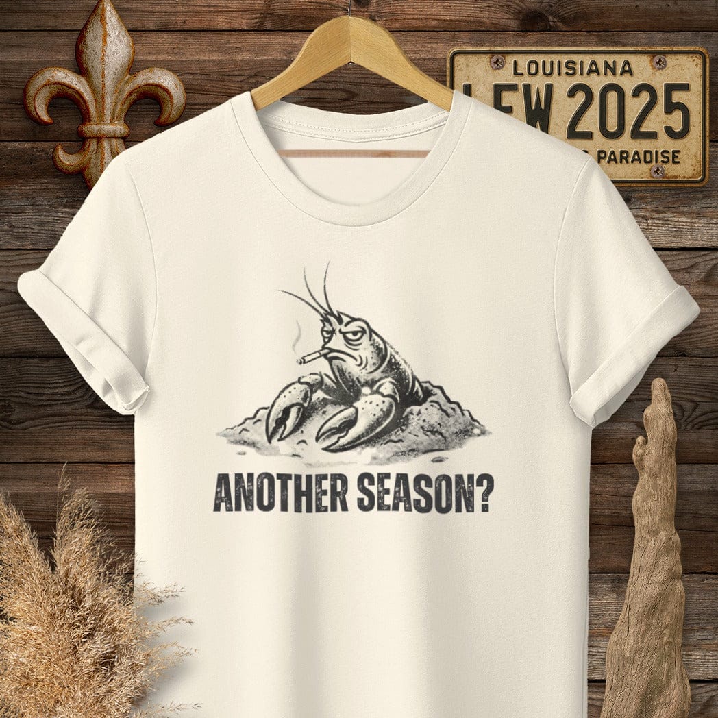 S / Natural Louisiana Another Crawfish Season T-Shirt by Laissez Faire Wear
