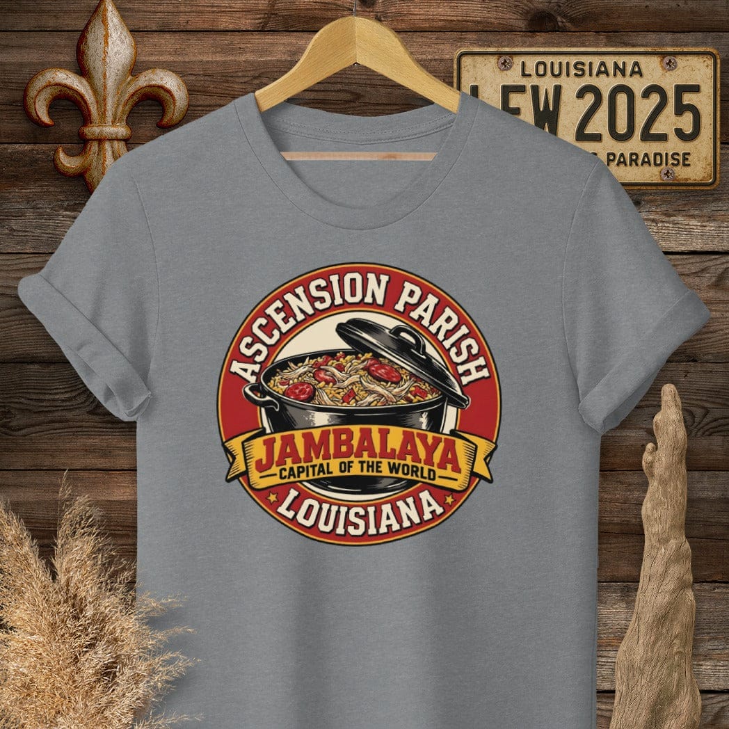 S / Graphite Heather Louisiana Ascension Parish T-Shirt by Laissez Faire Wear