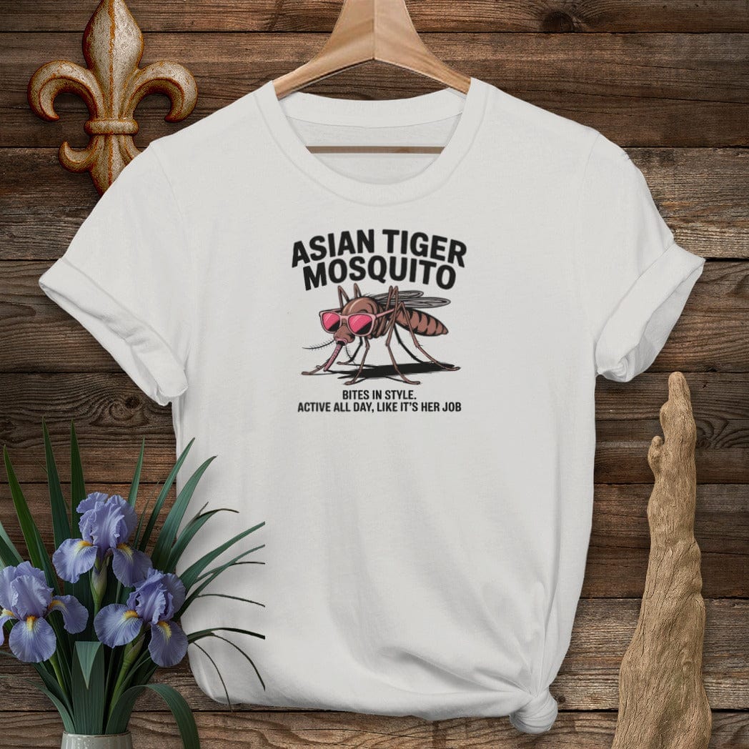 S / Ice Grey Louisiana Asian Tiger Mosquito T-Shirt by Laissez Faire Wear