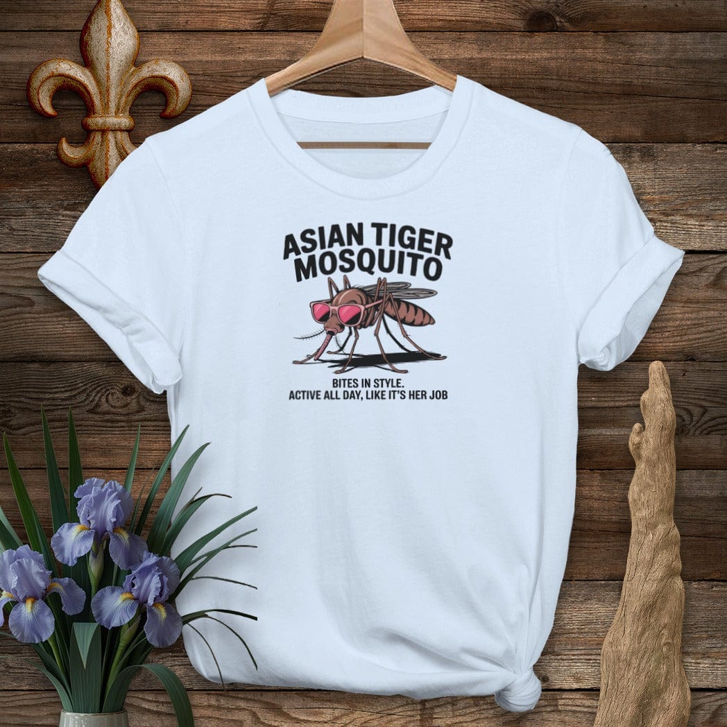 S / Light Blue Louisiana Asian Tiger Mosquito T-Shirt by Laissez Faire Wear