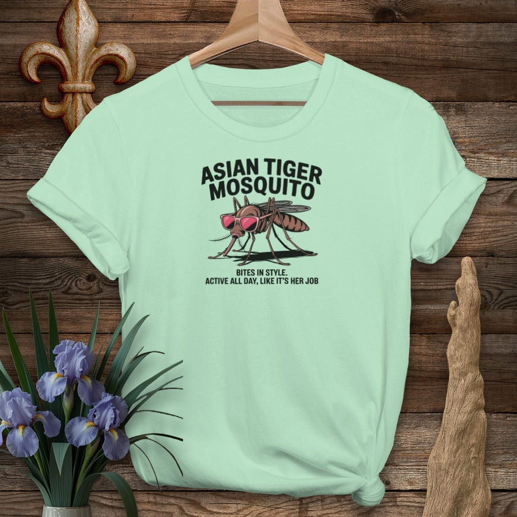 S / Mint Green Louisiana Asian Tiger Mosquito T-Shirt by Laissez Faire Wear