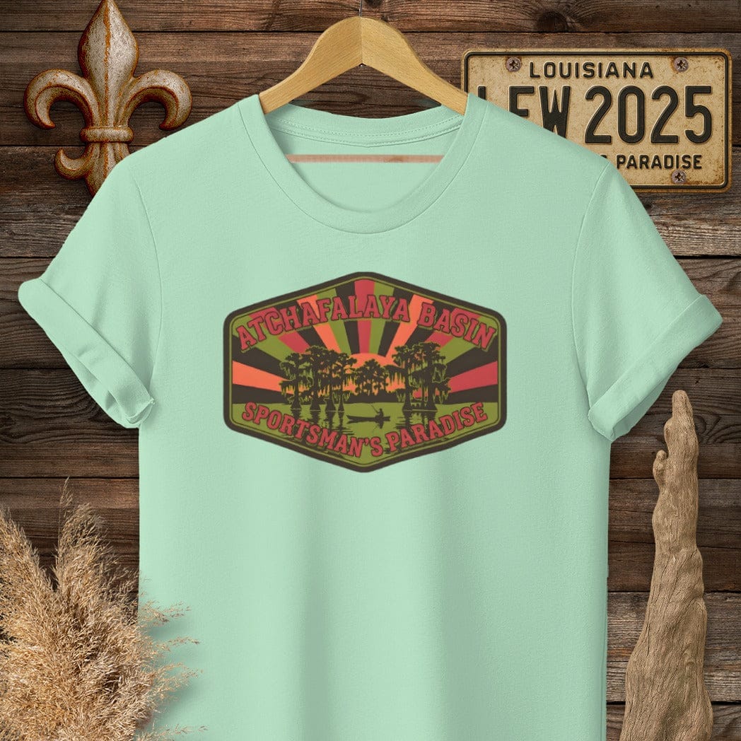 S / Mint Green Louisiana Atchafalaya Basin T-Shirt by Laissez Faire Wear