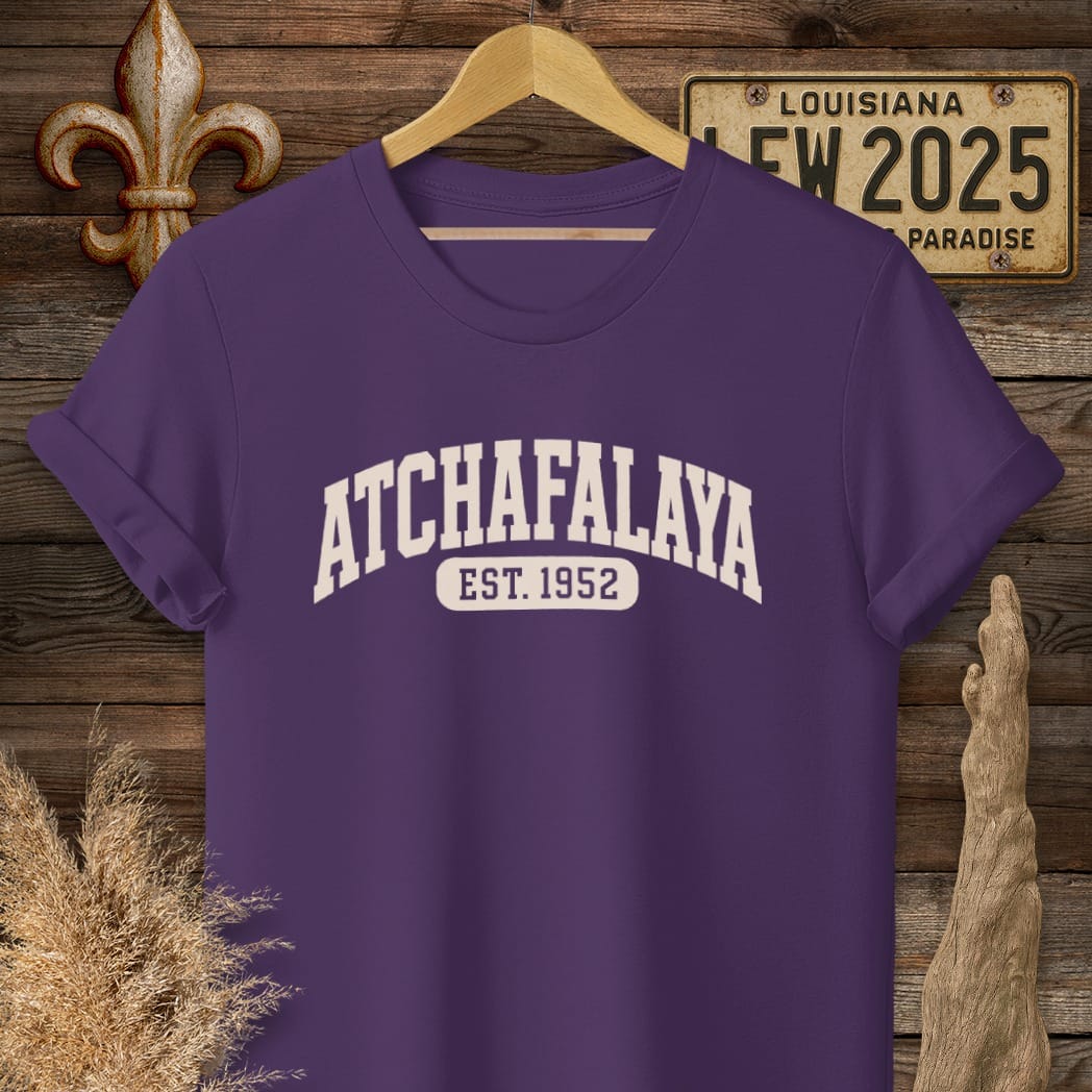 Purple / S Louisiana Atchafalaya Heritage T-Shirt by Laissez Faire Wear