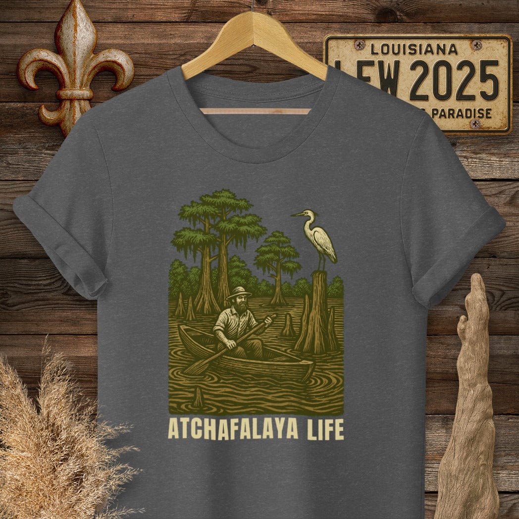 S / Dark Heather Louisiana Atchafalaya Life T-Shirt by Laissez Faire Wear