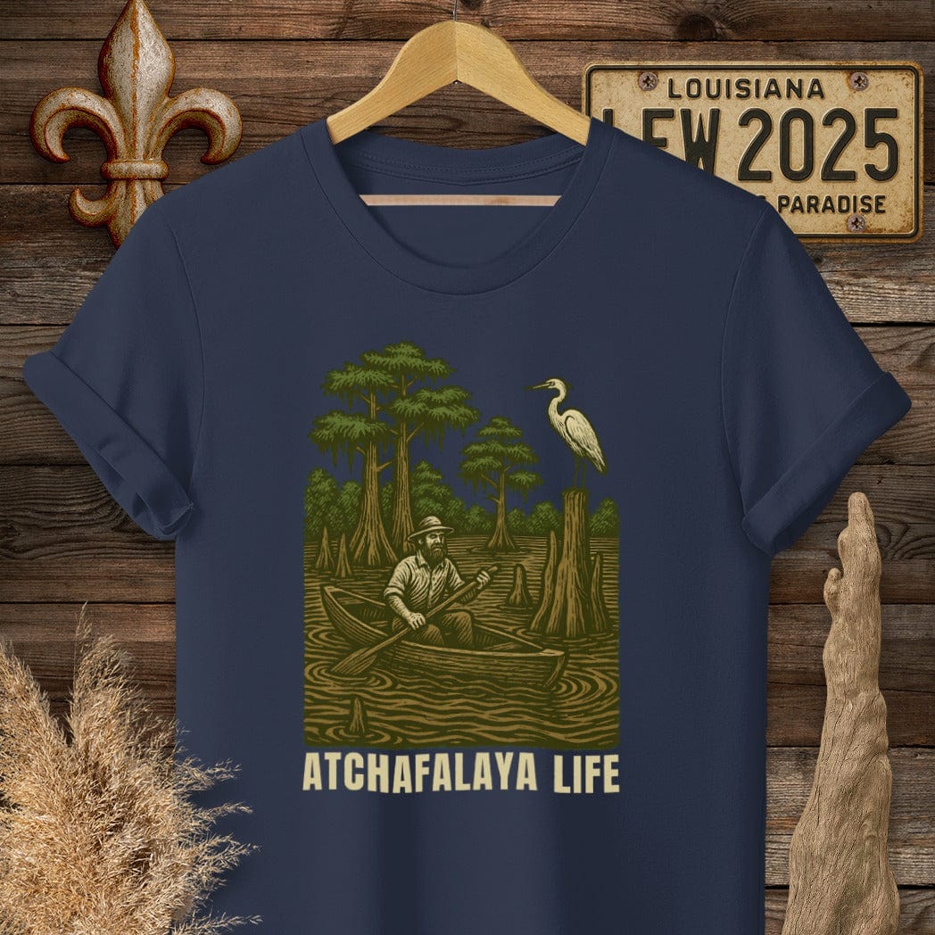 S / Navy Louisiana Atchafalaya Life T-Shirt by Laissez Faire Wear