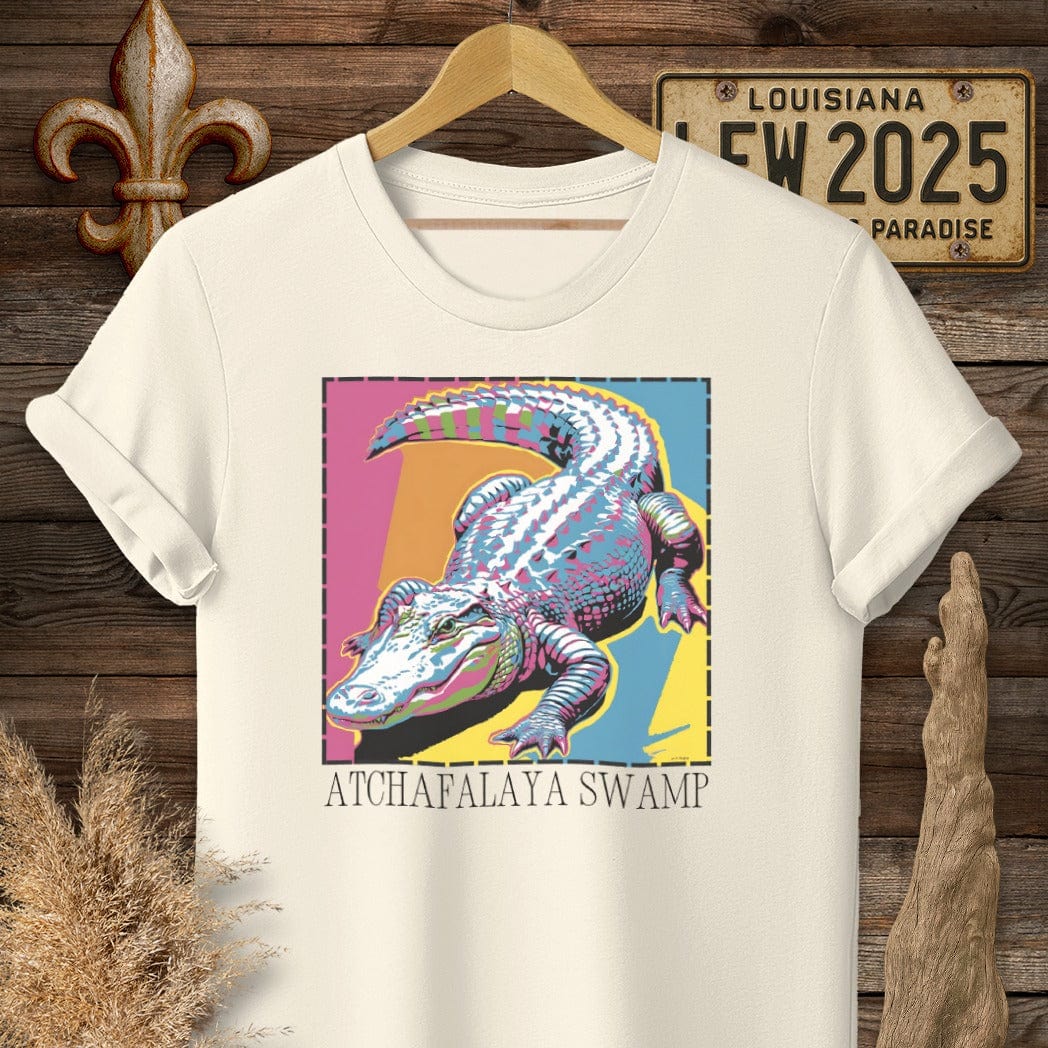 S / Natural Louisiana Atchafalaya Swamp T-Shirt by Laissez Faire Wear