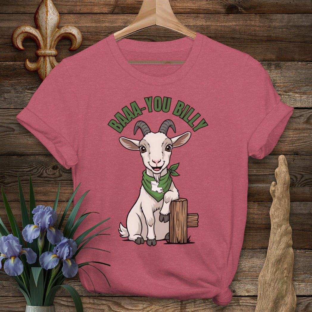 S / Heather Cardinal Louisiana Baaa-you Billy Farm T-Shirt by Laissez Faire Wear