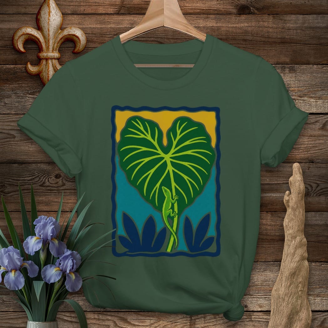 S / Forest Green Louisiana Backyard Jungle T-Shirt by Laissez Faire Wear
