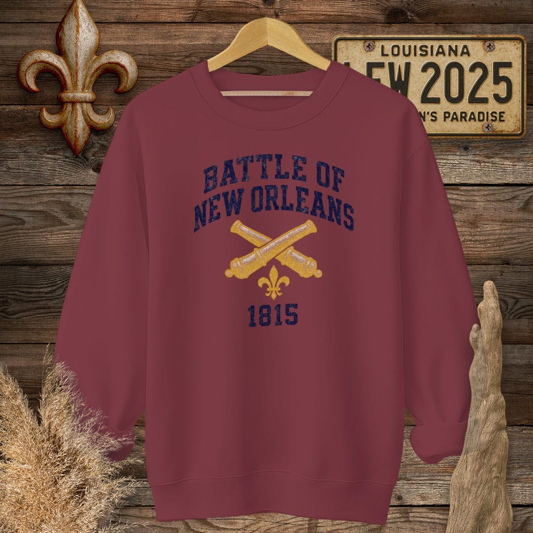 S / Garnet Louisiana Battle of New Orleans Sweatshirt by Laissez Faire Wear