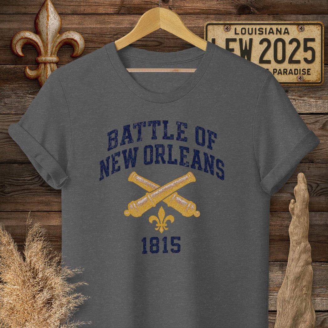 S / Dark Heather Louisiana Battle of New Orleans T-Shirt by Laissez Faire Wear