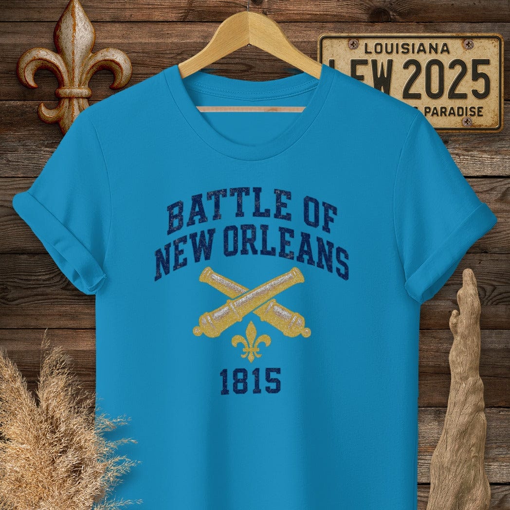S / Sapphire Louisiana Battle of New Orleans T-Shirt by Laissez Faire Wear