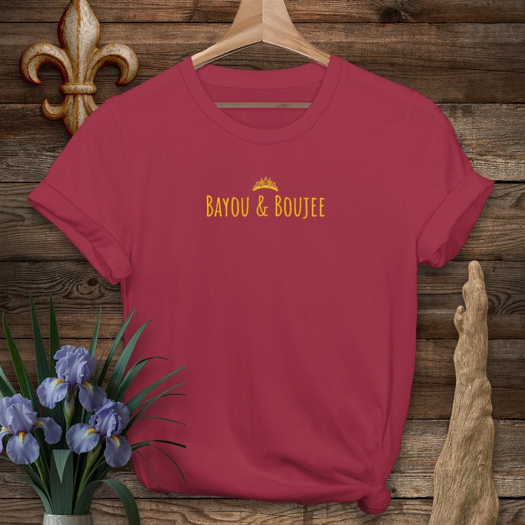 S / Cardinal Red Louisiana Bayou And Boujee T-Shirt by Laissez Faire Wear