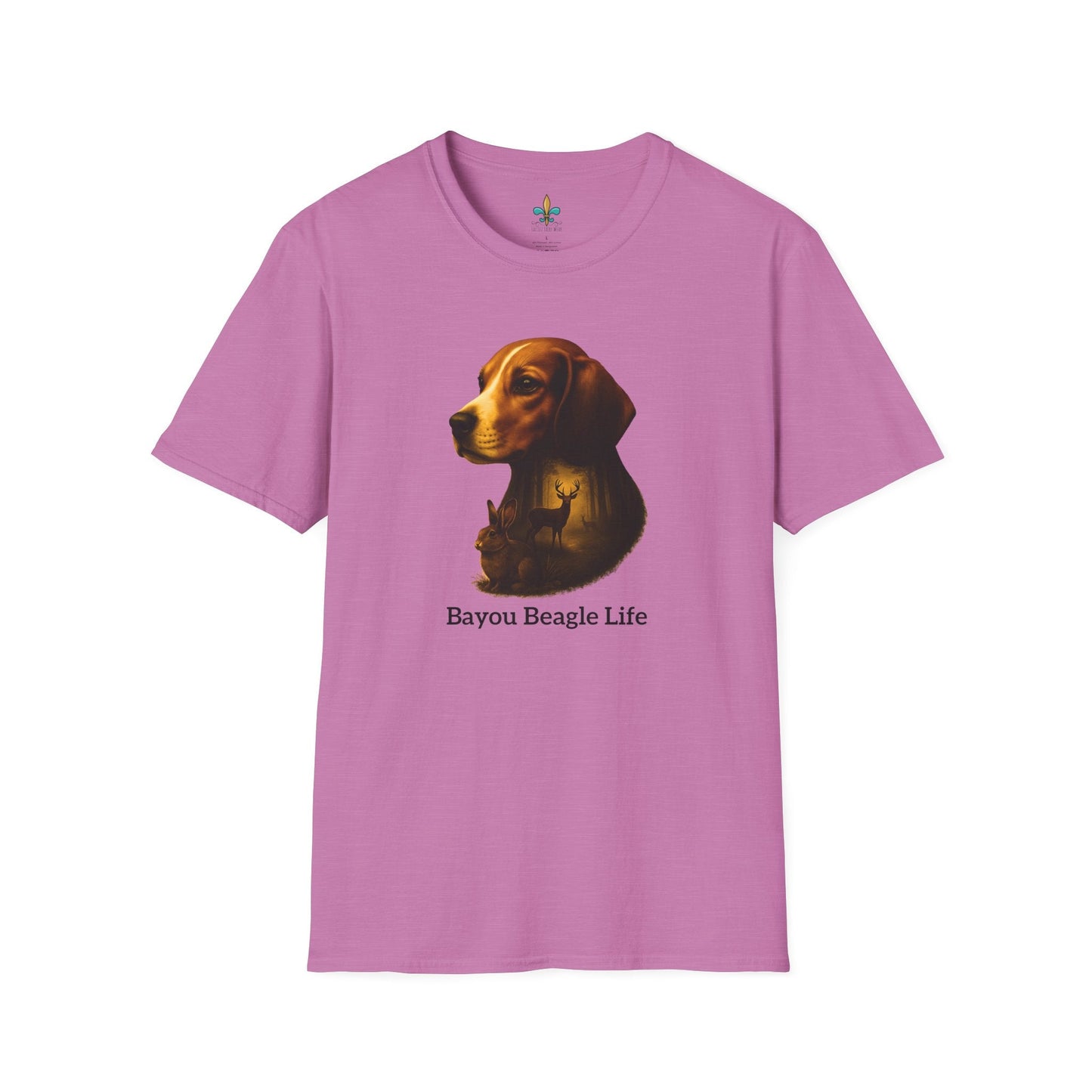 Heather Radiant Orchid / S Louisiana "Bayou Beagle Life" – Beagle Louisiana Rabbit Hunting Dog T-Shirt by Laissez Faire Wear