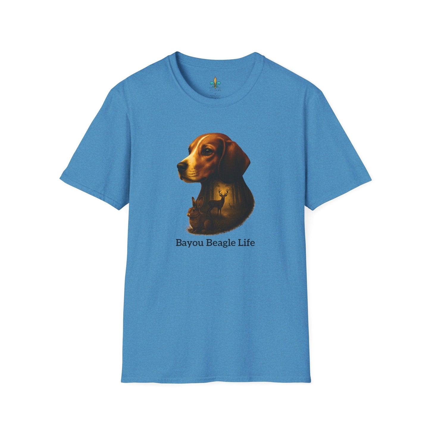Heather Sapphire / S Louisiana "Bayou Beagle Life" – Beagle Louisiana Rabbit Hunting Dog T-Shirt by Laissez Faire Wear