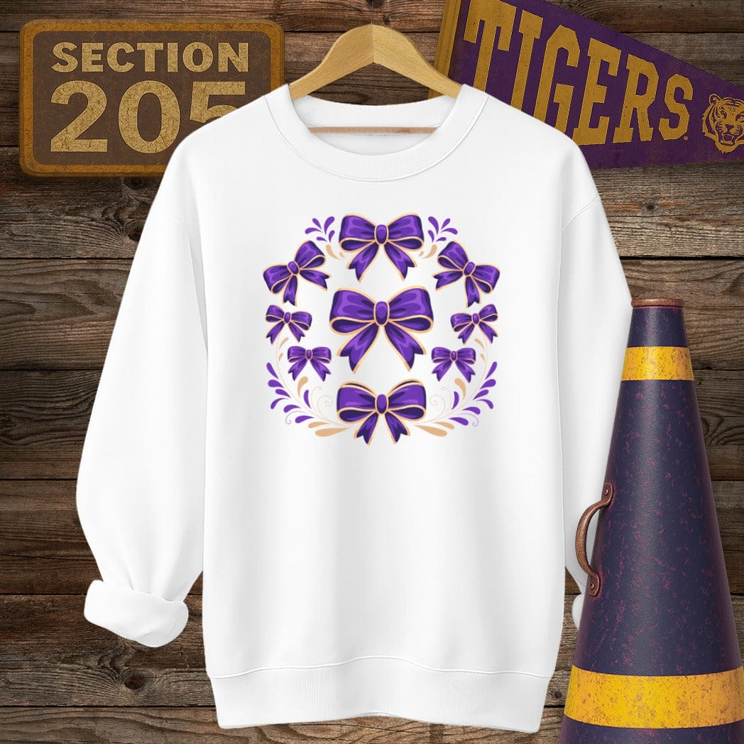 S / White Louisiana Bayou Beaux's Game Day Sweatshirt by Laissez Faire Wear