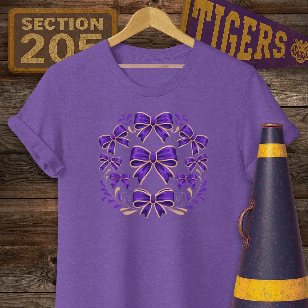 S / Heather Purple Louisiana Bayou Beaux's Game Day T-Shirt by Laissez Faire Wear