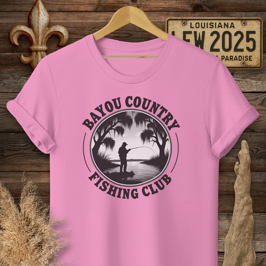S / Azalea Louisiana Bayou Country Fishing Club Logo T-Shirt by Laissez Faire Wear
