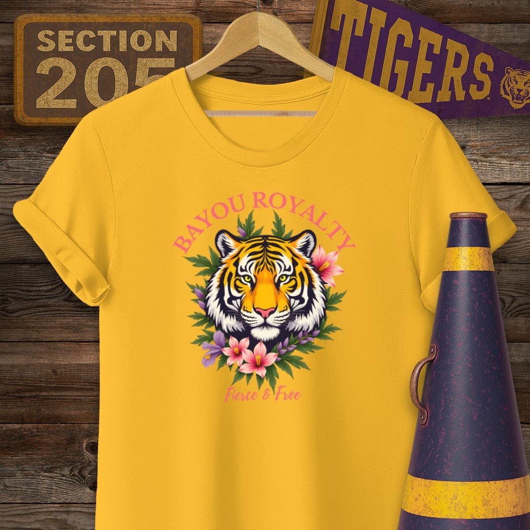 S / Gold Louisiana Bayou Royalty Game Day T-Shirt by Laissez Faire Wear