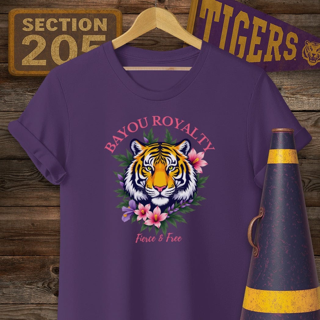 S / Purple Louisiana Bayou Royalty Game Day T-Shirt by Laissez Faire Wear
