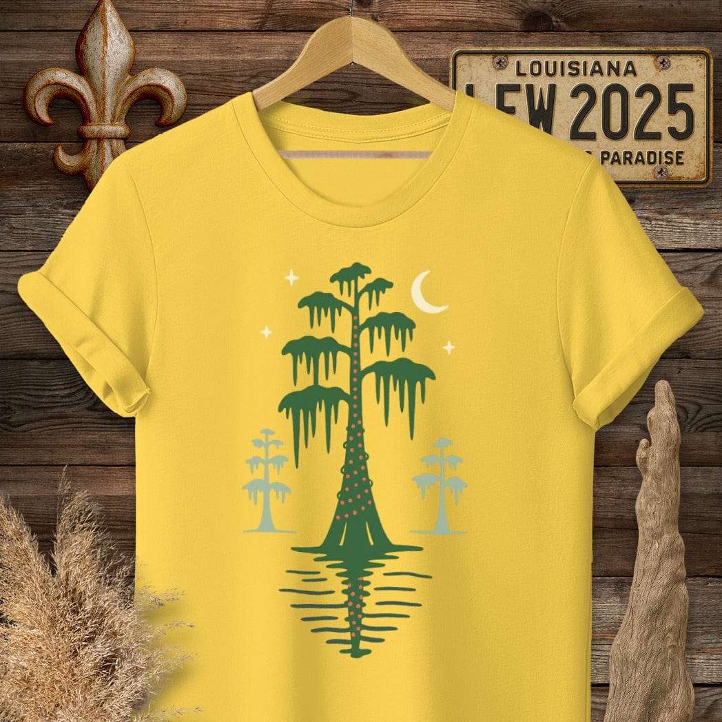 S / Daisy Louisiana Bayou Silent Night - Christmas T-Shirt by Laissez Faire Wear