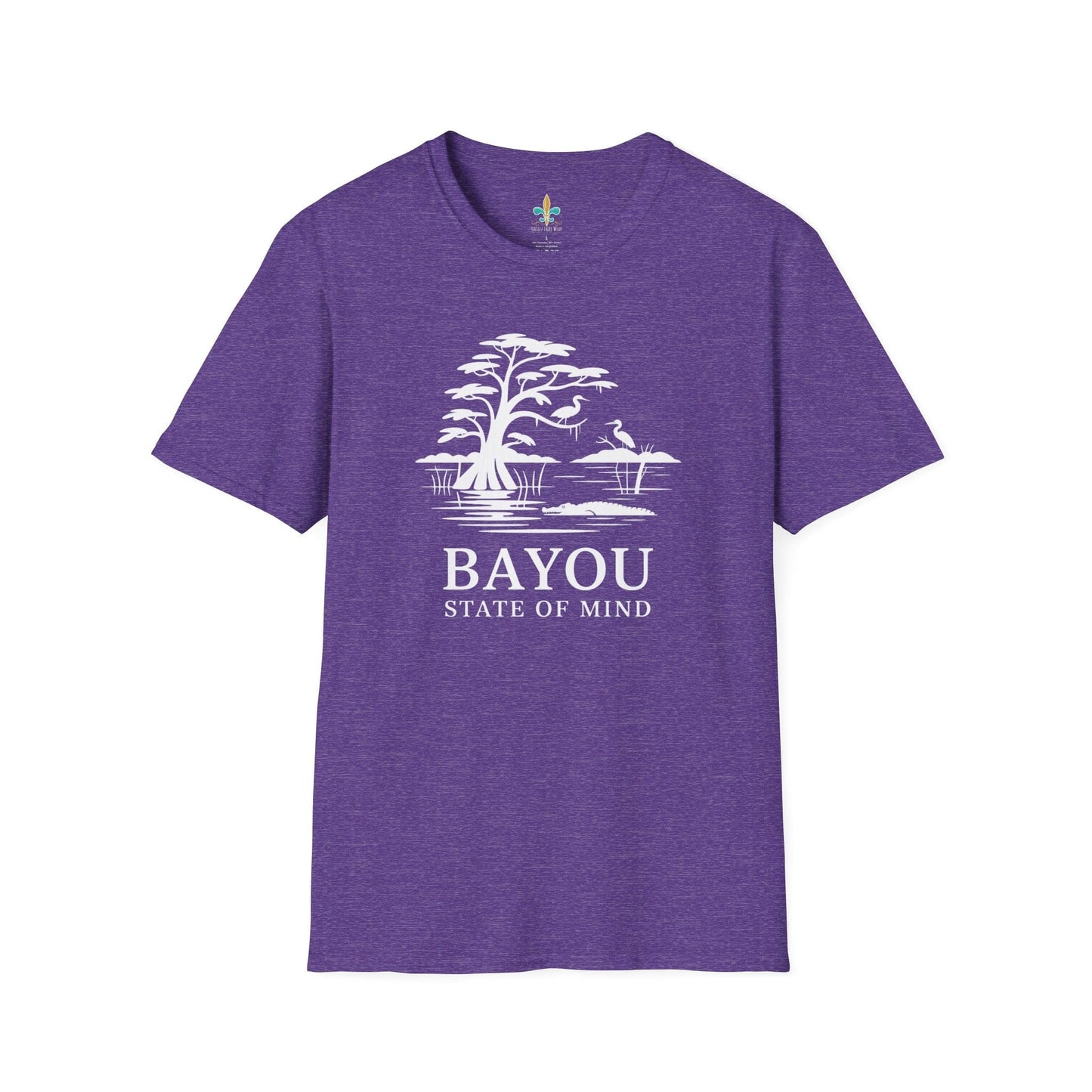 Heather Purple / S Louisiana "Bayou State of Mind" Louisiana Nature T-Shirt by Laissez Faire Wear