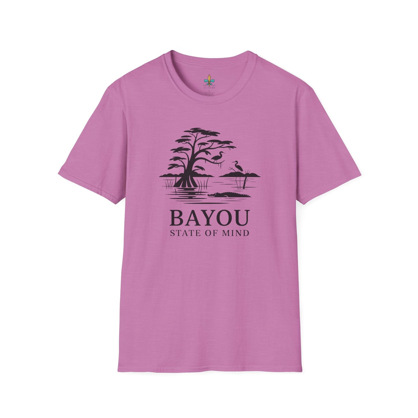 Heather Radiant Orchid / S Louisiana "Bayou State of Mind" Louisiana Nature T-Shirt by Laissez Faire Wear