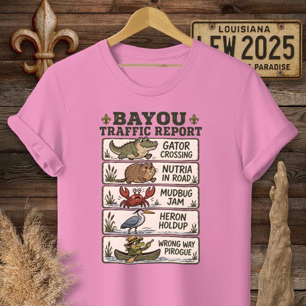 S / Azalea Louisiana Bayou Traffic T-Shirt by Laissez Faire Wear