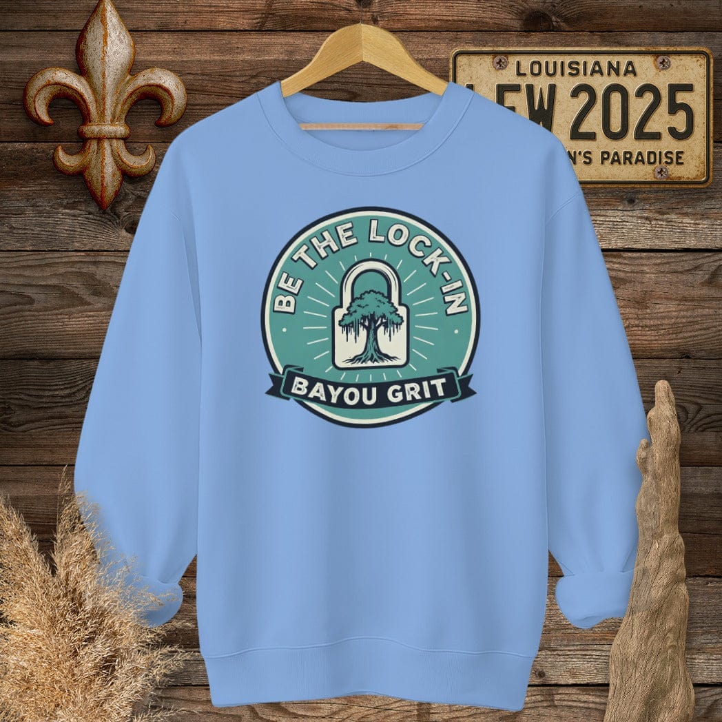 S / Carolina Blue Louisiana Be The Lock-in Sweatshirt by Laissez Faire Wear