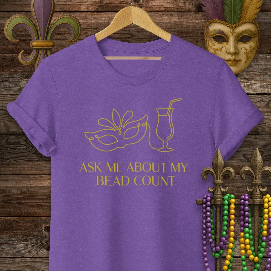 S / Heather Purple Louisiana Bead Count T-Shirt by Laissez Faire Wear
