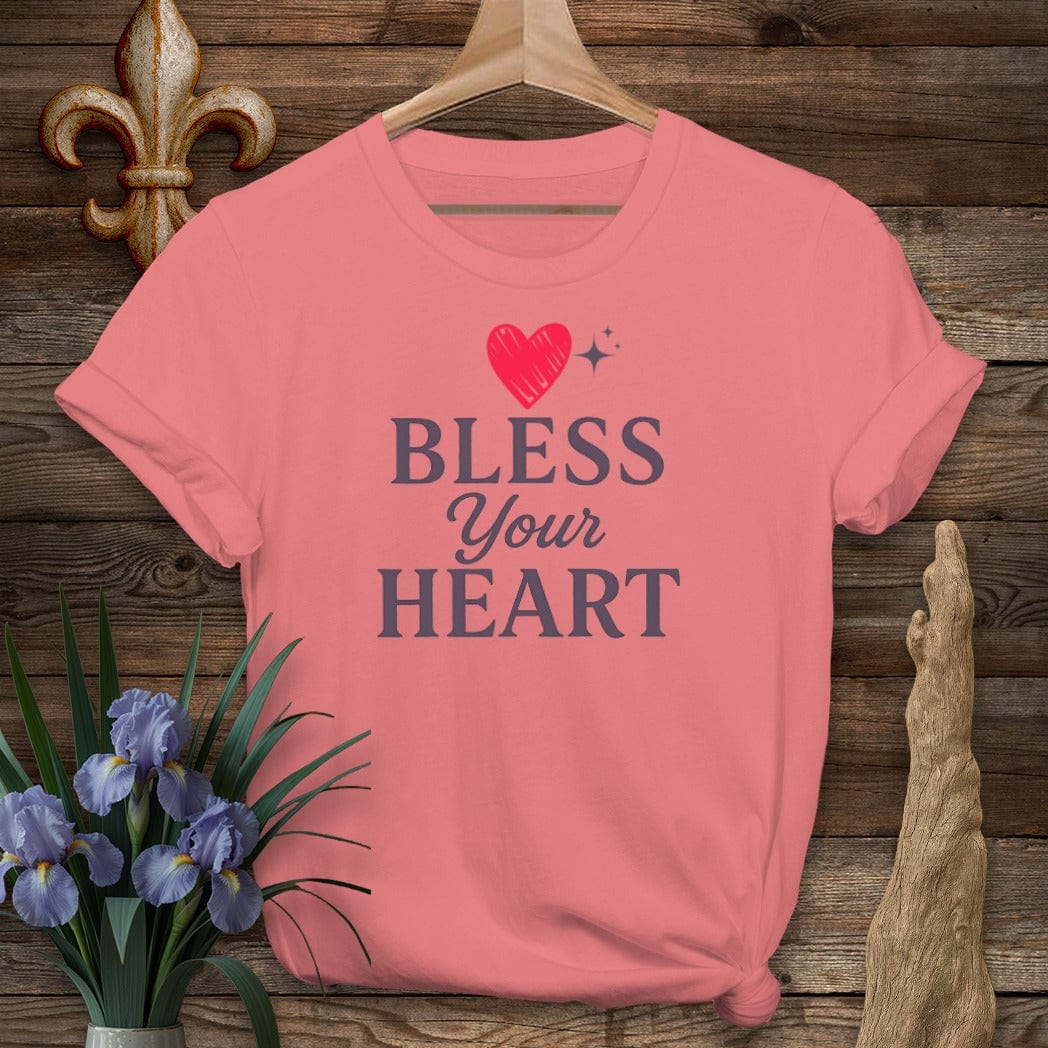 S / Coral Silk Louisiana Bless Your Heart T-Shirt by Laissez Faire Wear