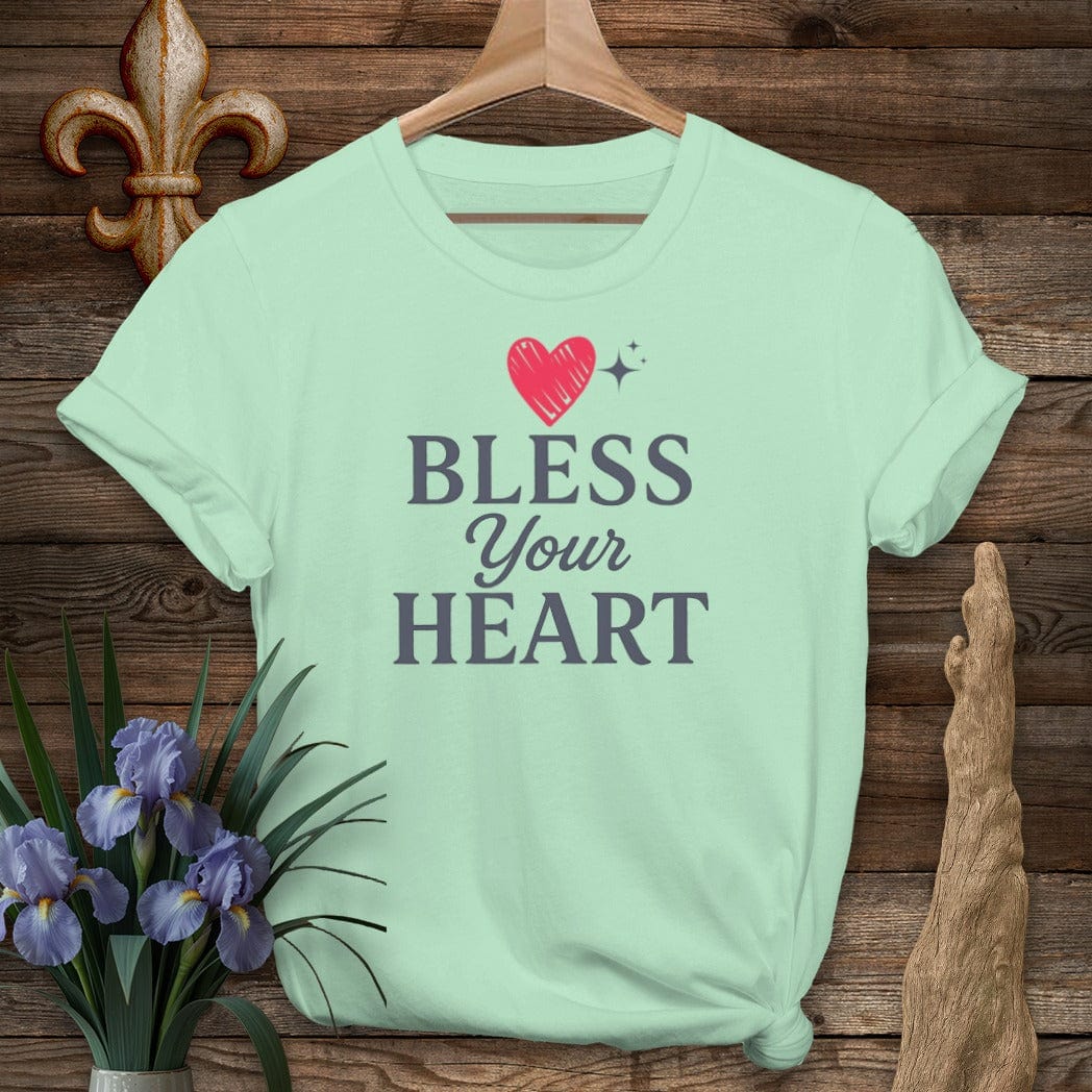 S / Mint Green Louisiana Bless Your Heart T-Shirt by Laissez Faire Wear
