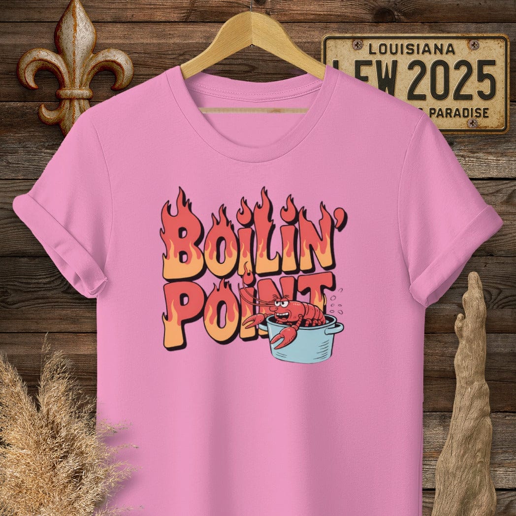 S / Azalea Louisiana Boiling Point Funny Crawfish Boil T-Shirt by Laissez Faire Wear