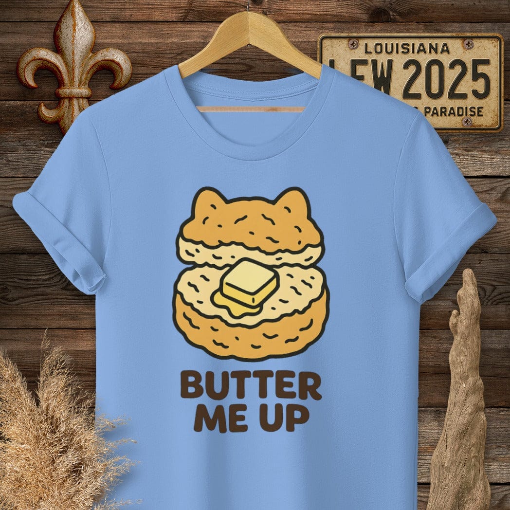 S / Carolina Blue Louisiana Butter Me Up T-Shirt by Laissez Faire Wear