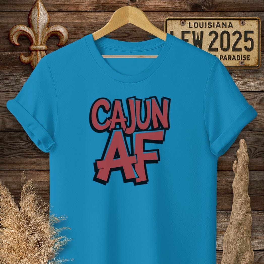 S / Sapphire Louisiana Cajun AF Funny T-Shirt by Laissez Faire Wear