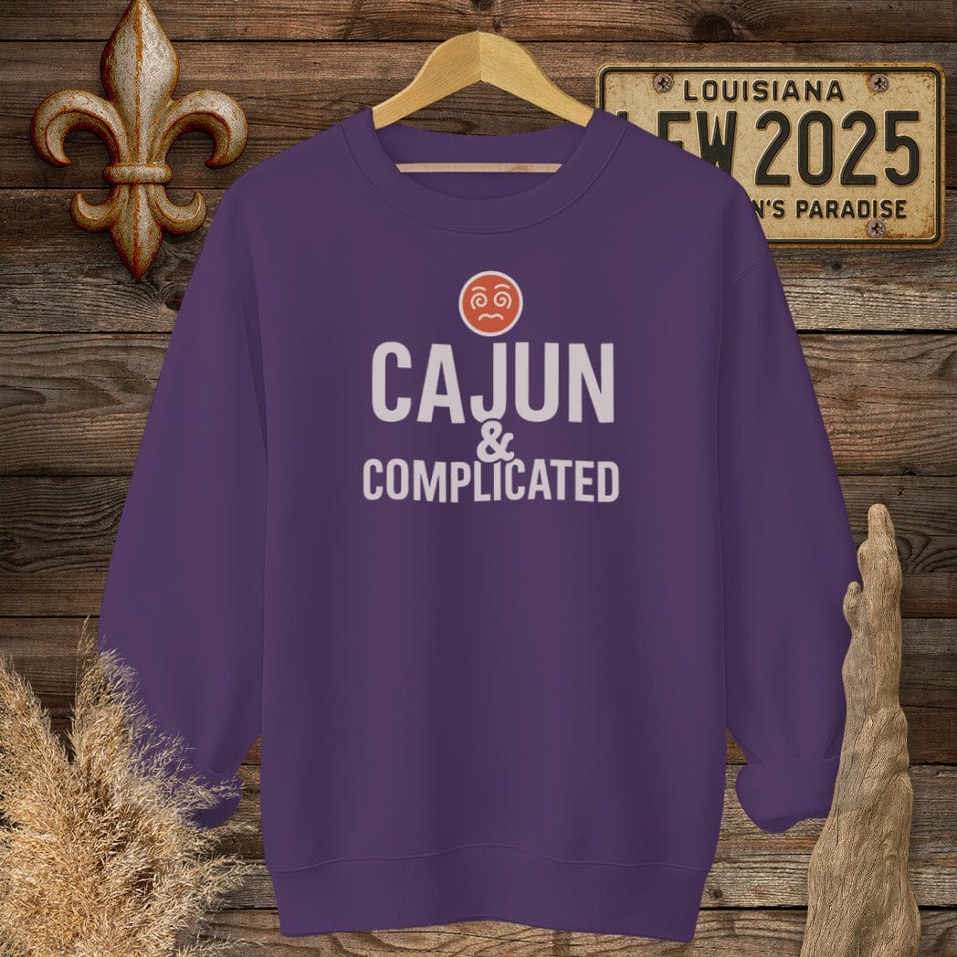 S / Purple Louisiana Cajun And Complicated Sweatshirt by Laissez Faire Wear