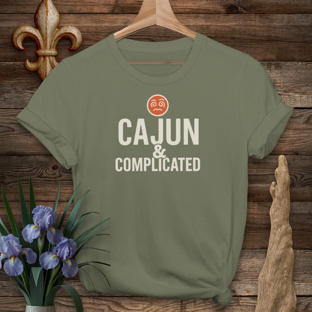 S / Military Green Louisiana Cajun And Complicated T-Shirt by Laissez Faire Wear