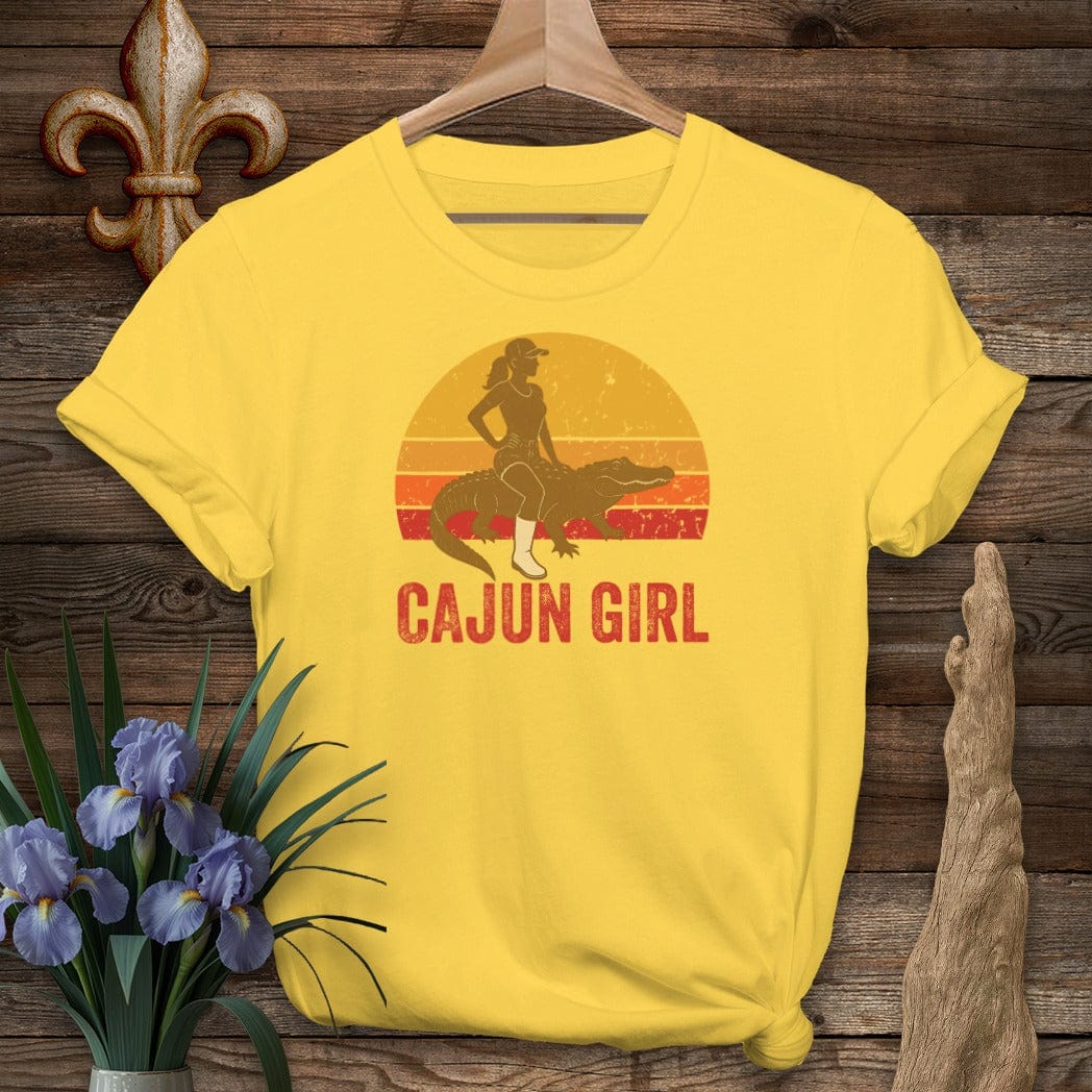 S / Daisy Louisiana Cajun Girl Retro T-Shirt by Laissez Faire Wear