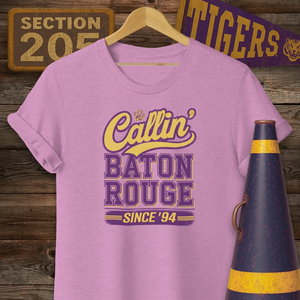 S / Heather Radiant Orchid Louisiana Callin' Baton Rouge Game Day T-Shirt by Laissez Faire Wear