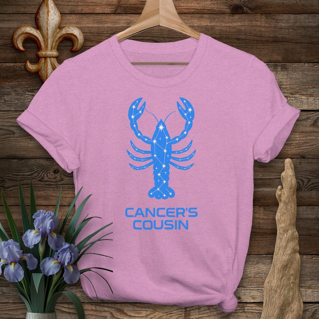 S / Heather Radiant Orchid Louisiana Cancer's Cousin Zodiac T-Shirt by Laissez Faire Wear