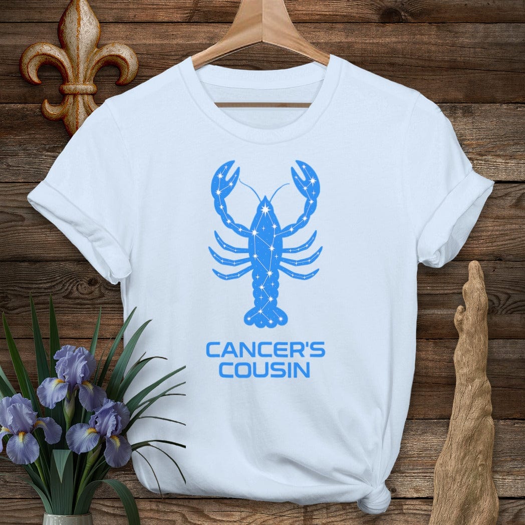 S / Light Blue Louisiana Cancer's Cousin Zodiac T-Shirt by Laissez Faire Wear