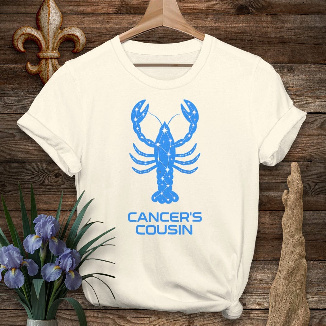 S / Natural Louisiana Cancer's Cousin Zodiac T-Shirt by Laissez Faire Wear
