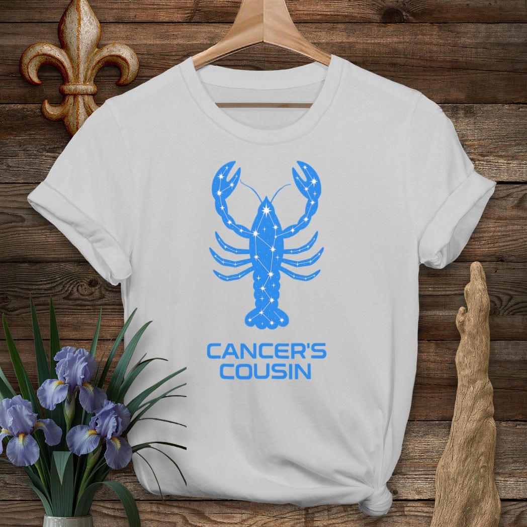 S / Sport Grey Louisiana Cancer's Cousin Zodiac T-Shirt by Laissez Faire Wear