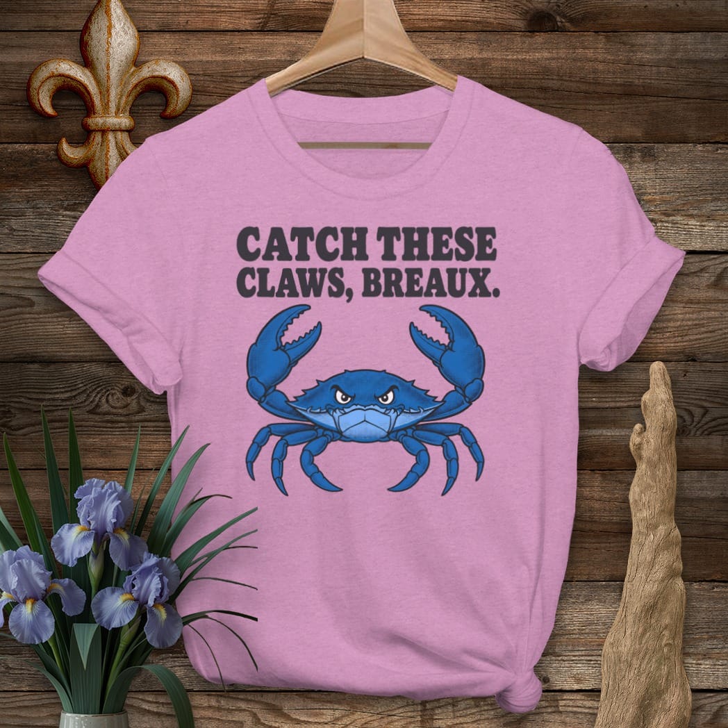 S / Heather Radiant Orchid Louisiana Catch These Claws Breaux by Laissez Faire Wear