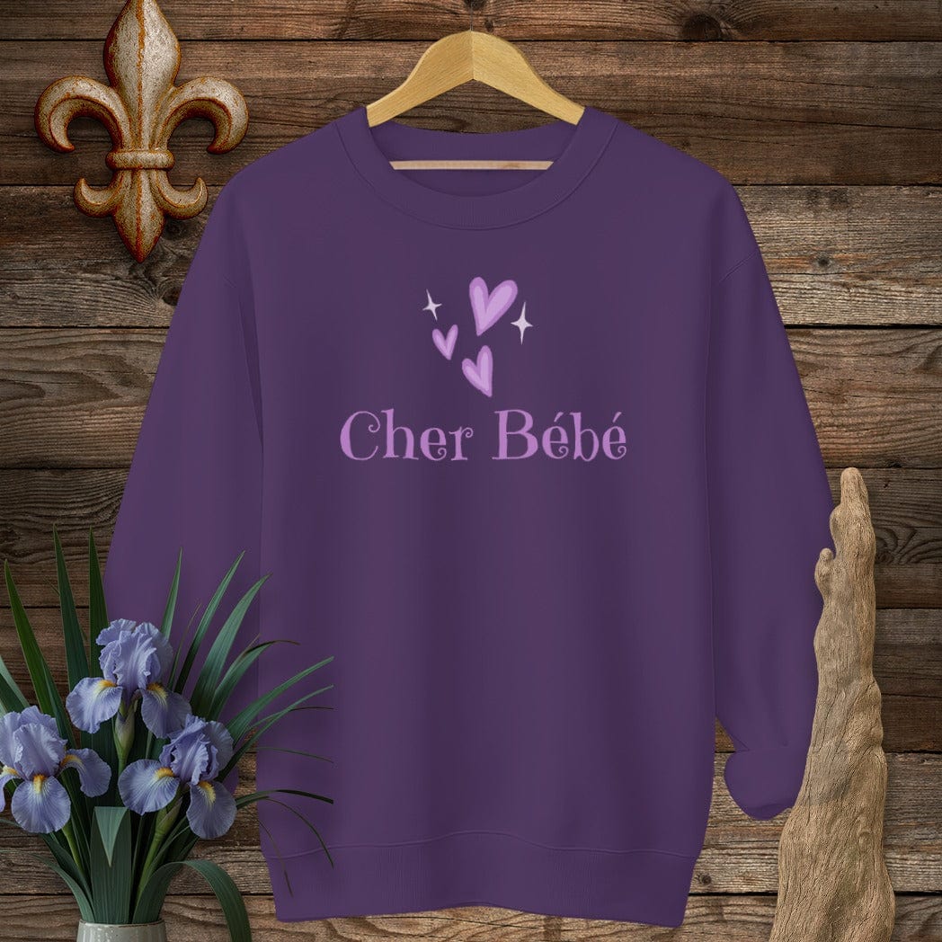 S / Purple Louisiana Cher Bebe Sweatshirt by Laissez Faire Wear