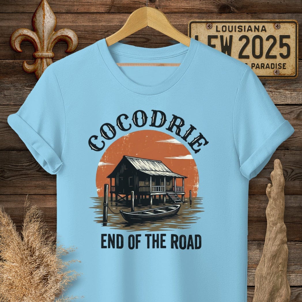 S / Sky Louisiana Cocodrie T-Shirt by Laissez Faire Wear